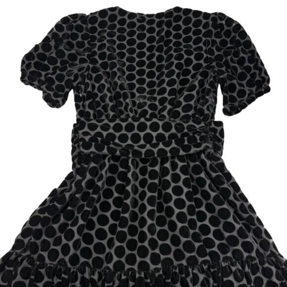 NWT ZARA Velvet Polka Dot Dress Sz Small Black - Picture 11 of 11